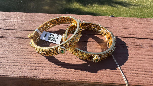 Openable Rajwadi Gold Indian Kada Bangles