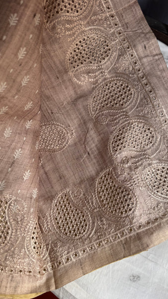 Tussar Cutwork Saree
