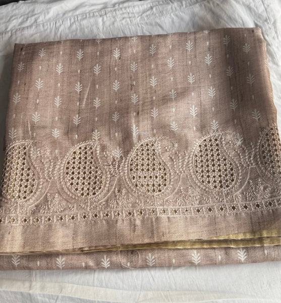 Tussar Cutwork Saree