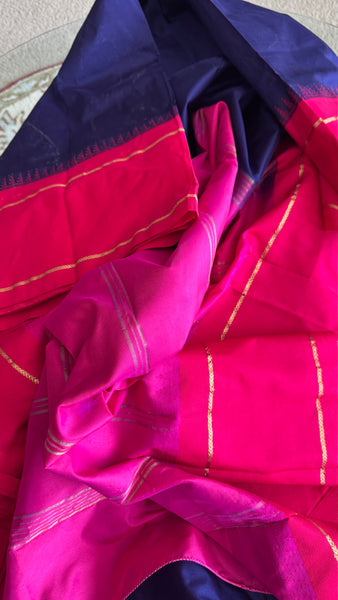 Deep Purple Blue with Pink Border