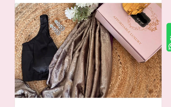 Aubergine Glam Shimmer Cocktail Saree