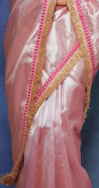 Pink Tissue Banno Saree