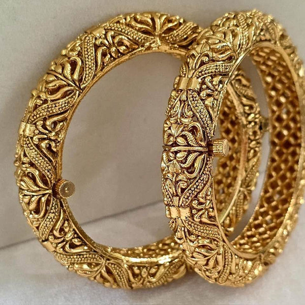 Pair Gold Kada Bangles