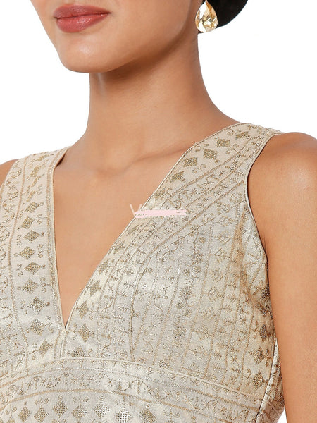 Readymade Women’s Tissue Padded Back Open Sleeveless Saree Blouse