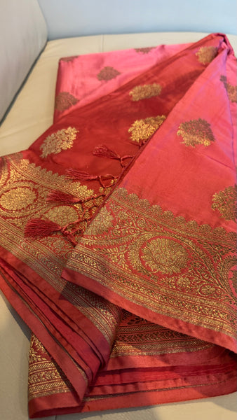 Pink Mashru Banarasi Silk Saree