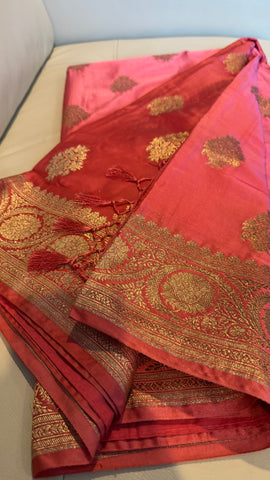 Pink Mashru Banarasi Silk Saree