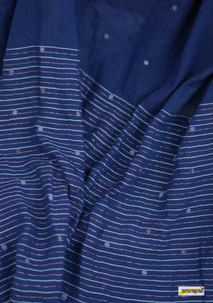 Blue Cotton Handloom saree