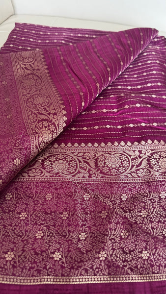 Wine Deep Magenta Munga Tussar Silk Saree