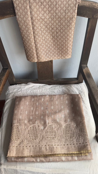 Tussar Cutwork Saree