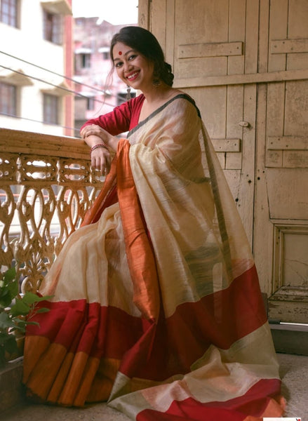 Pure Jute Cotton Saree