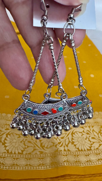 Multicolor German Silver Earrings