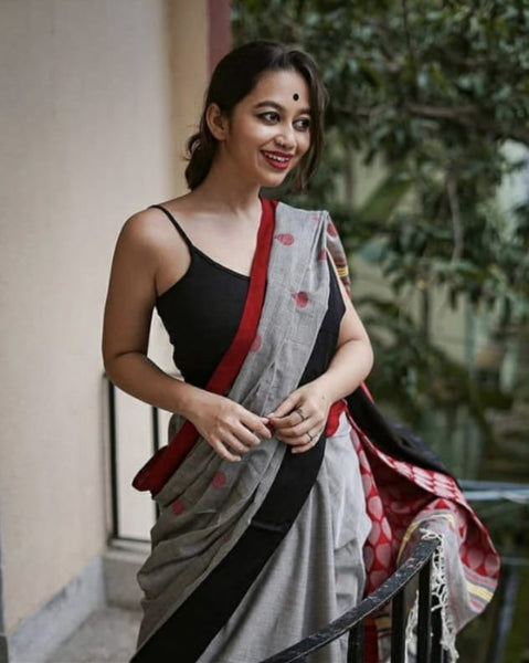 Pure Handloom Cotton Rain Drop Saree