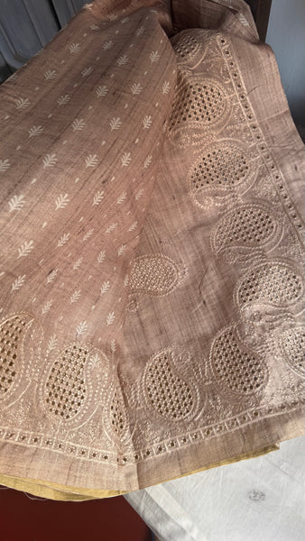 Tussar Cutwork Saree