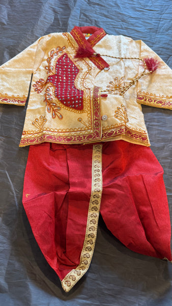 Baby Boy's Silk Cotton Blend Dhoti Kurta Pyjama Dress (Multicolour, 6-12 Months)