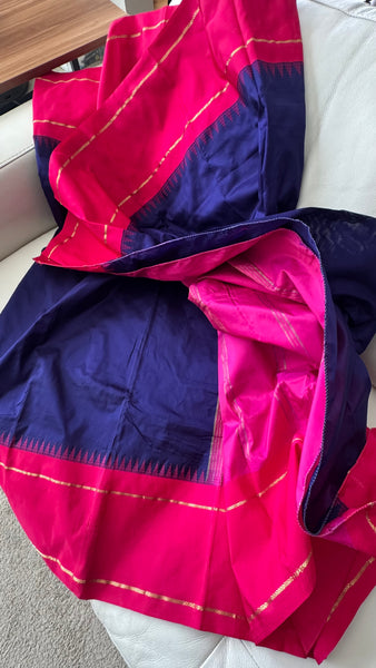 Deep Purple Blue with Pink Border
