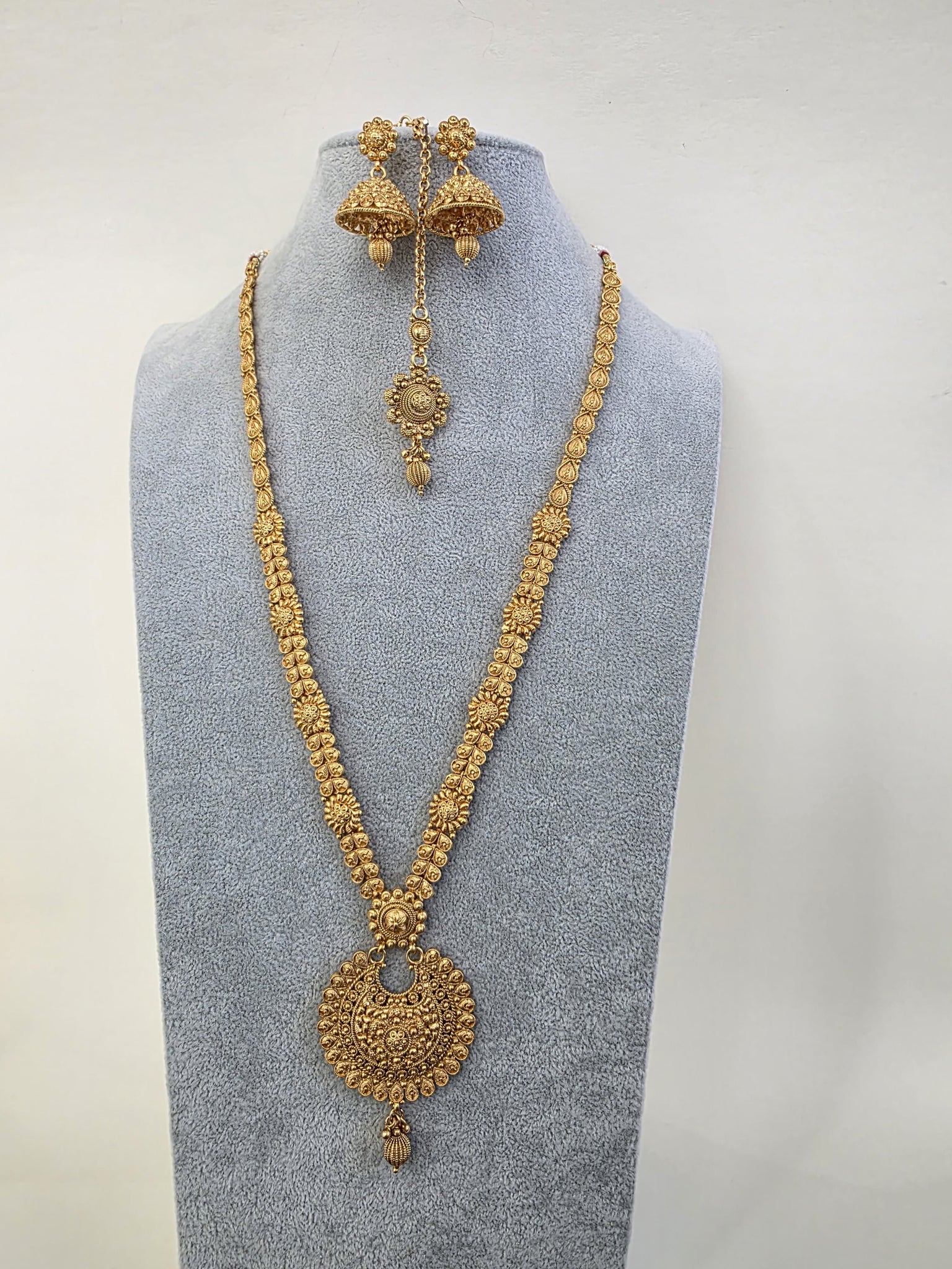 3 Piece Antique Gold Long Necklace