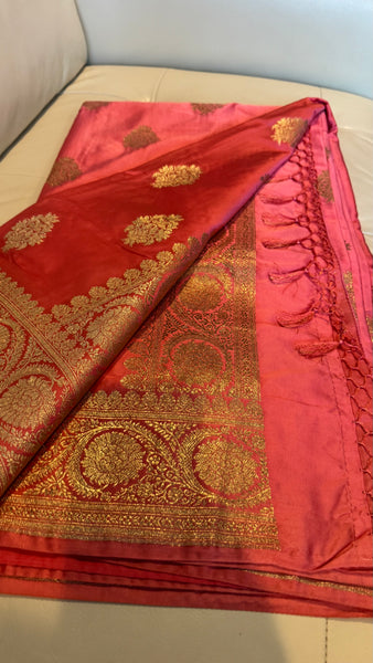 Pink Mashru Banarasi Silk Saree