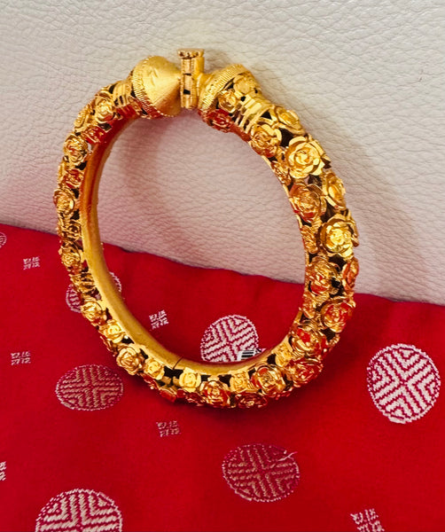 Gold Plated Openable Bangle Bracelet