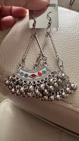 Multicolor German Silver Earrings