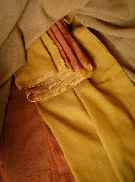 Gingerbread Handloom Woven Lightweight Cotton Sarees