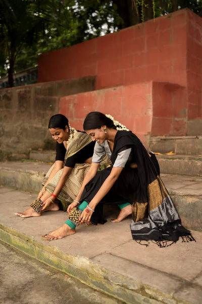 Black Handloom Cotton Saree