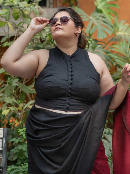 COTTON BLACK READYMADE BLOUSE