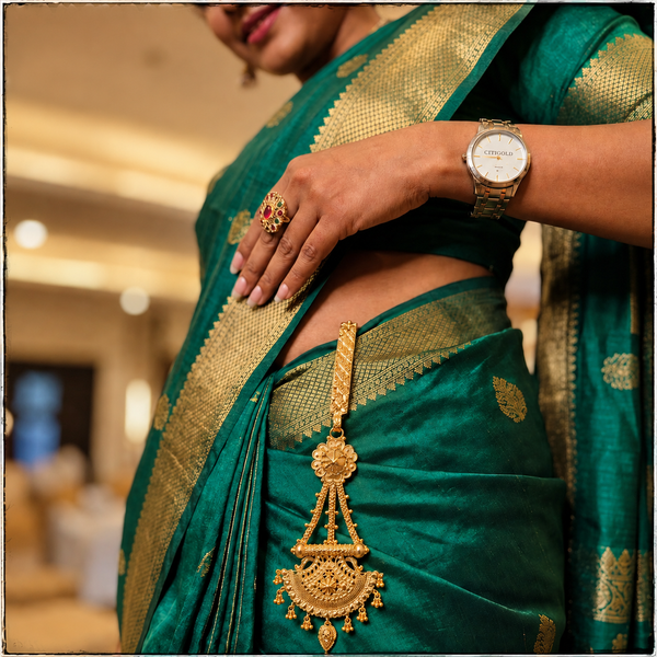 Bengali Citigold Filigree Waist Key Chain- Chabi Challa