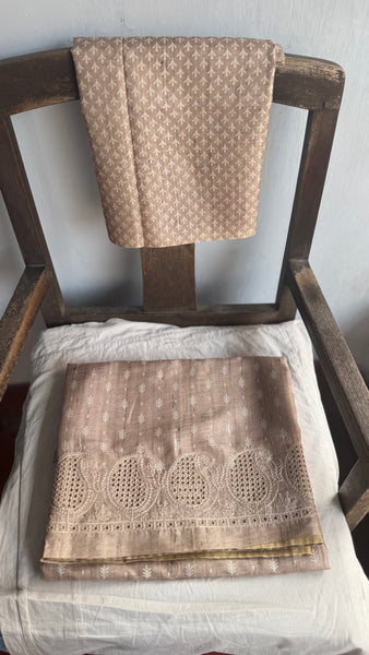 Tussar Cutwork Saree