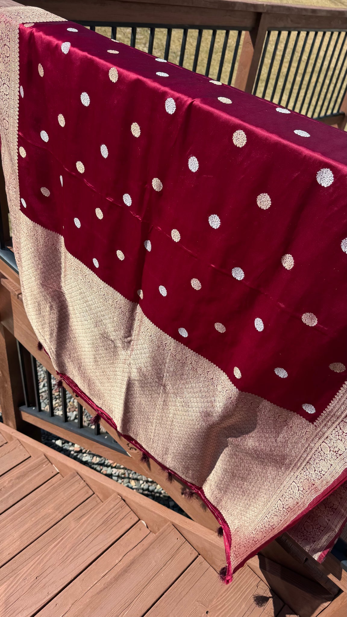 Deep Maroon and Dual Tone Soft Silk Saree