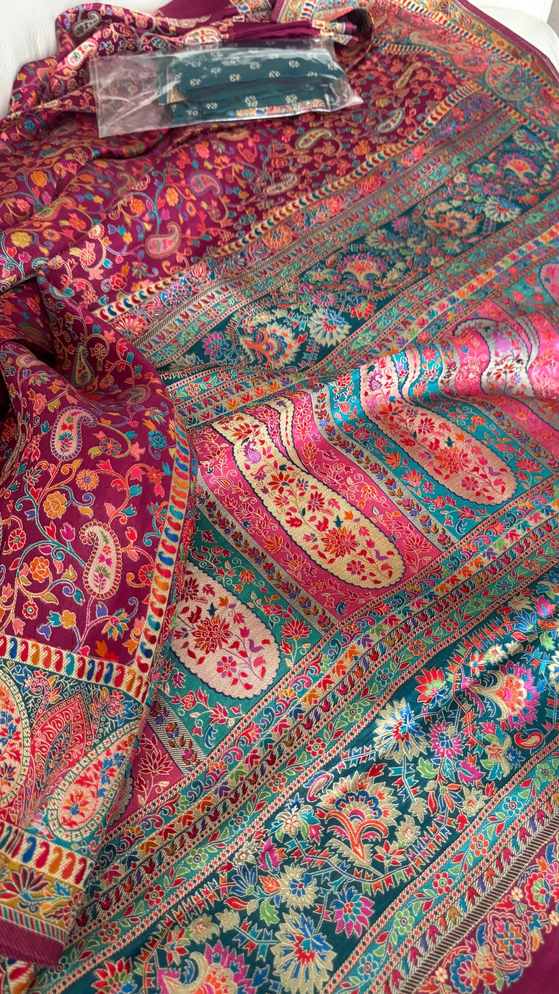 Magenta Mauve Pashmina Kani Silk Saree