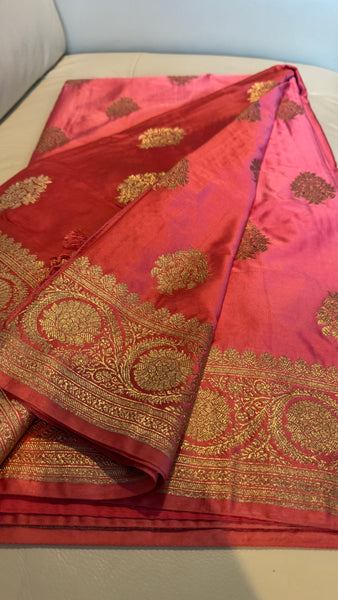 Pink Mashru Banarasi Silk Saree