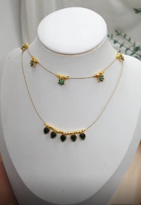 Teardrop jadau kundan invisible necklace