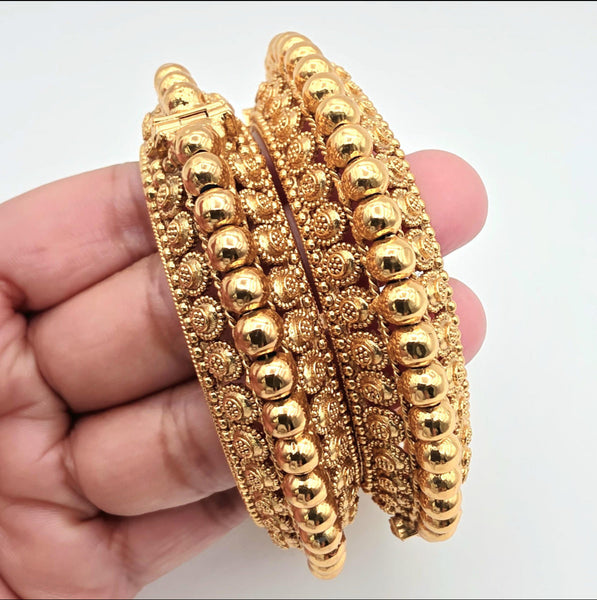 Pair Gold Kada Bangles