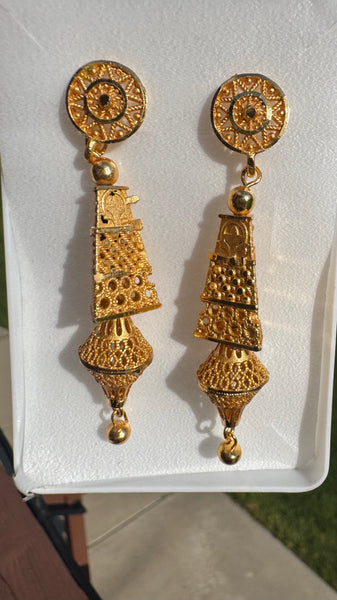 Citigold Goldplated Long Jhumka Earrings