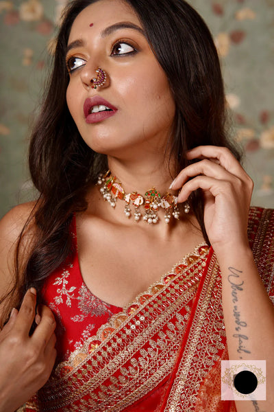 Marigold Shagun Glass Tissue Saree