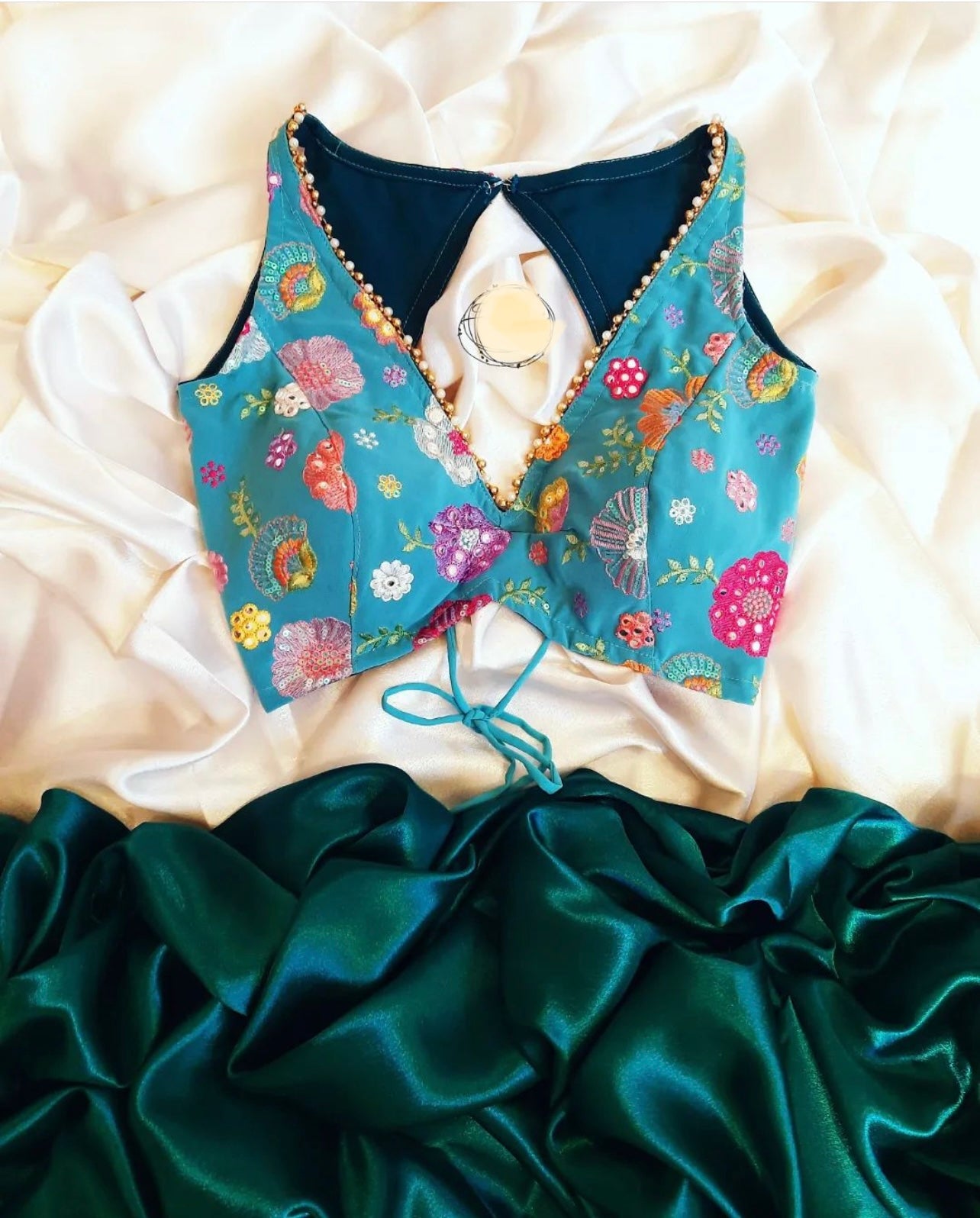 CYAN BLUE GEORGETTE BLOUSE