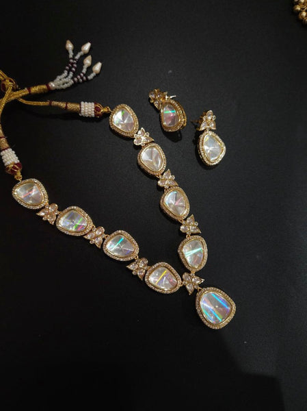 Victorian Polki Necklace with Earrings