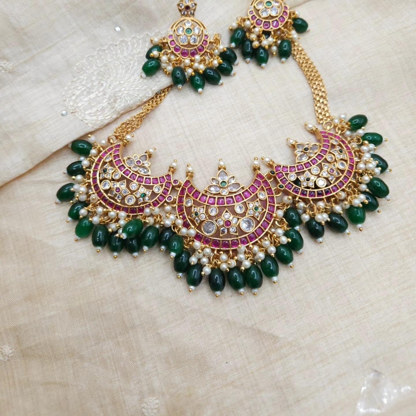 Designer gold plated necklace set