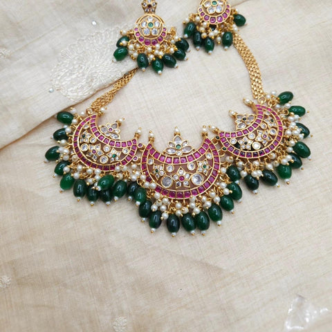 Designer gold plated necklace set