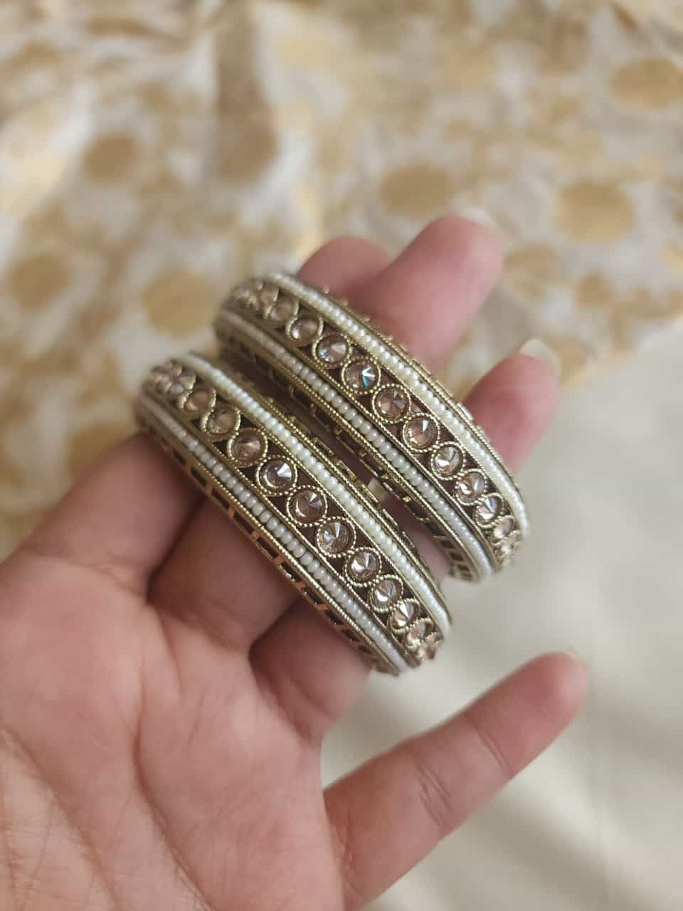 Kundan Pearl Bangles