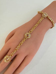 Gold Polki Single Hath Paan/Bracelet/Haath phool/Hathh Panja/finger Hand bracelet