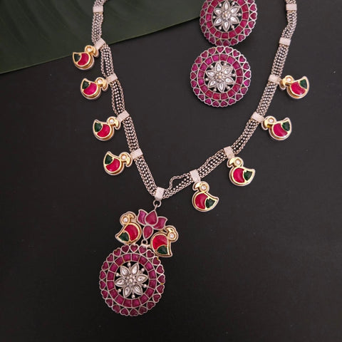 Achyutha Kemp Ruby Stone Choker Necklace and Earring set