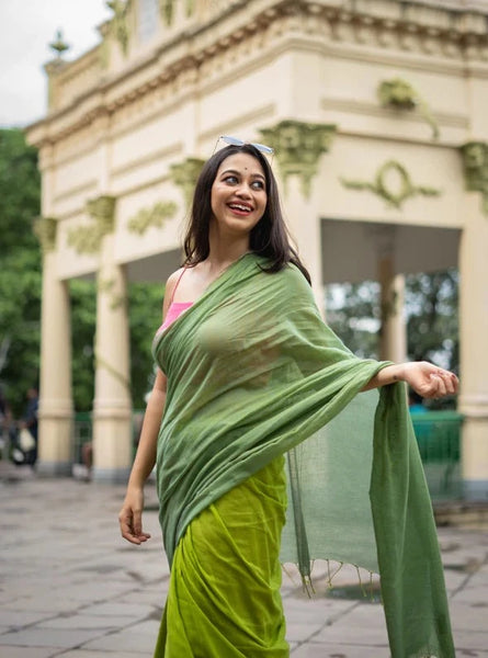Vintage Forest Handloom Woven Lightweight Cotton Sarees