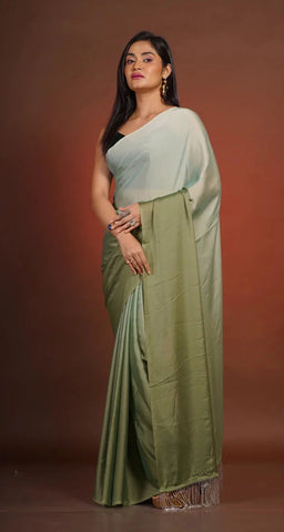 Green Ombré Georgette Silk Saree