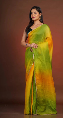 Mango Bite Ombré Kota Silk Saree