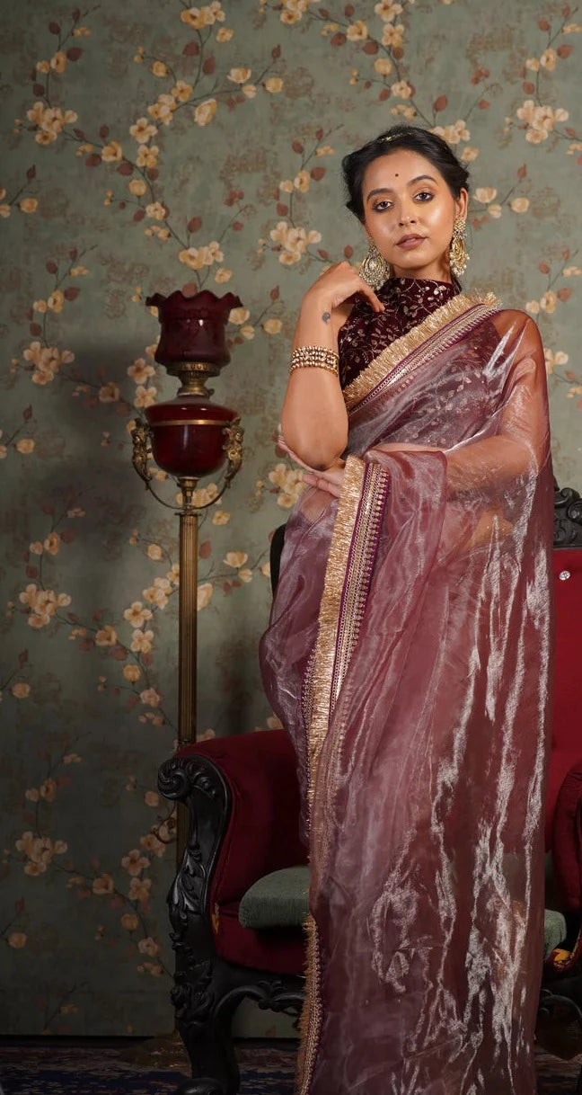 Coke Glass Tissue Banno Saree