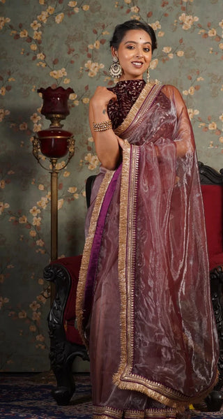 Coke Glass Tissue Banno Saree