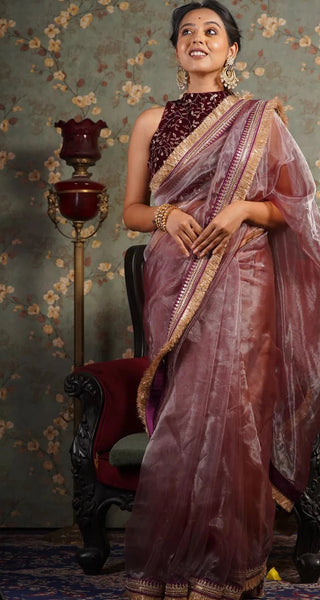 Coke Glass Tissue Banno Saree