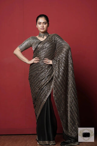 Black Chand Georgette Saree