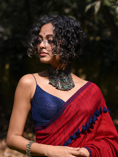 Red Handloom Silk Cotton Saree